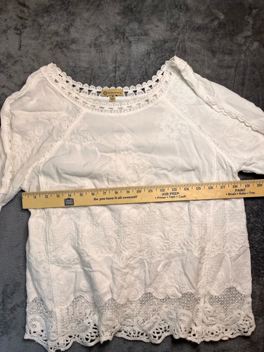 Counterparts White Lightweight Embroidered Top - Picture 13 of 14